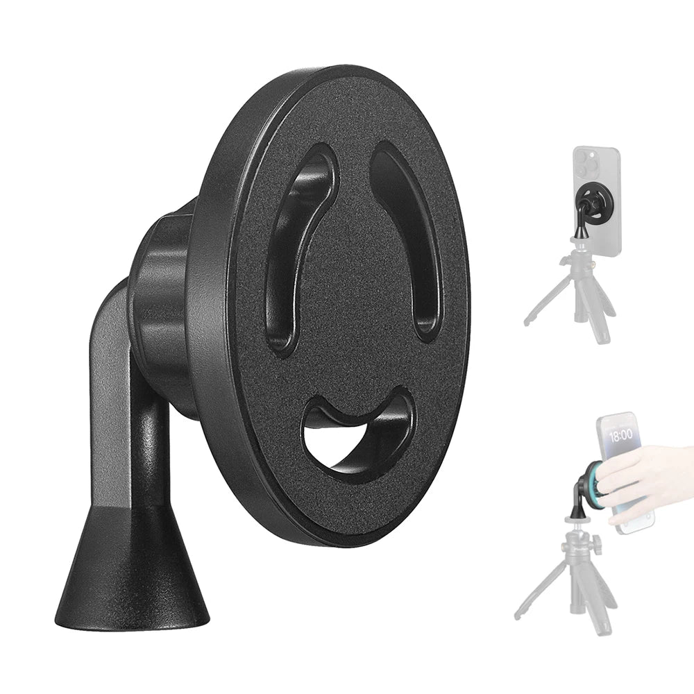 Magnetic Phone Tripod Mount Adapter with 1/4"-20 Hole - For MagSafe iPhone 15/14/13/12, Plus, Pro Max, Magsafe Case, Selfie Stick