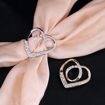Crystal Pearl Hijab Scarf Ring: New Fashion Corner Hem Waist Knotted Brooches for Shirt & T-shirt - Metal Fixed Buckle Accessories
