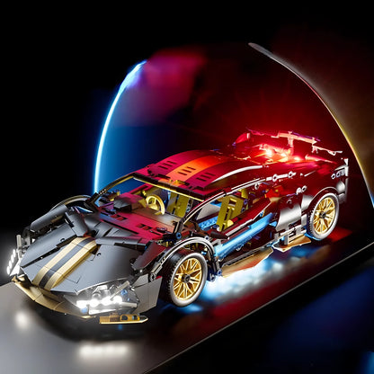 1:14 Technical Racing Sport Car Model Building Blocks – DIY Supercar Brick Puzzle for Adults & Kids, 1280+ Pieces