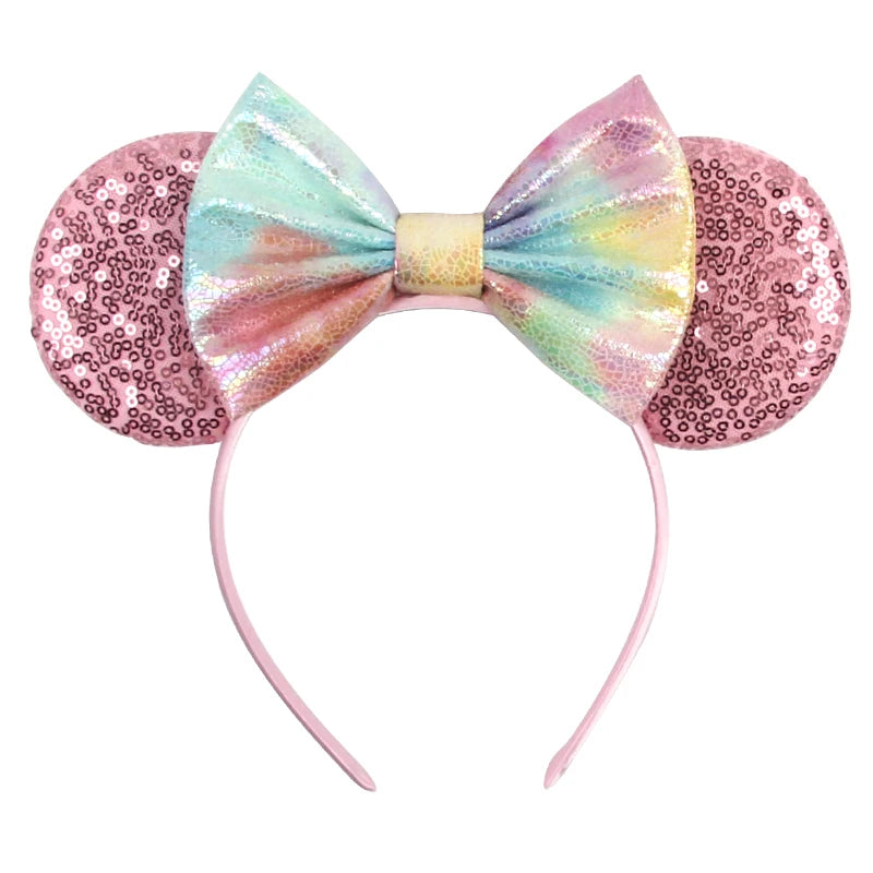 Disney Cartoon Mouse Ears Headband - Sequin Bow Hair Accessory for Girls, Birthday Parties & Cosplay