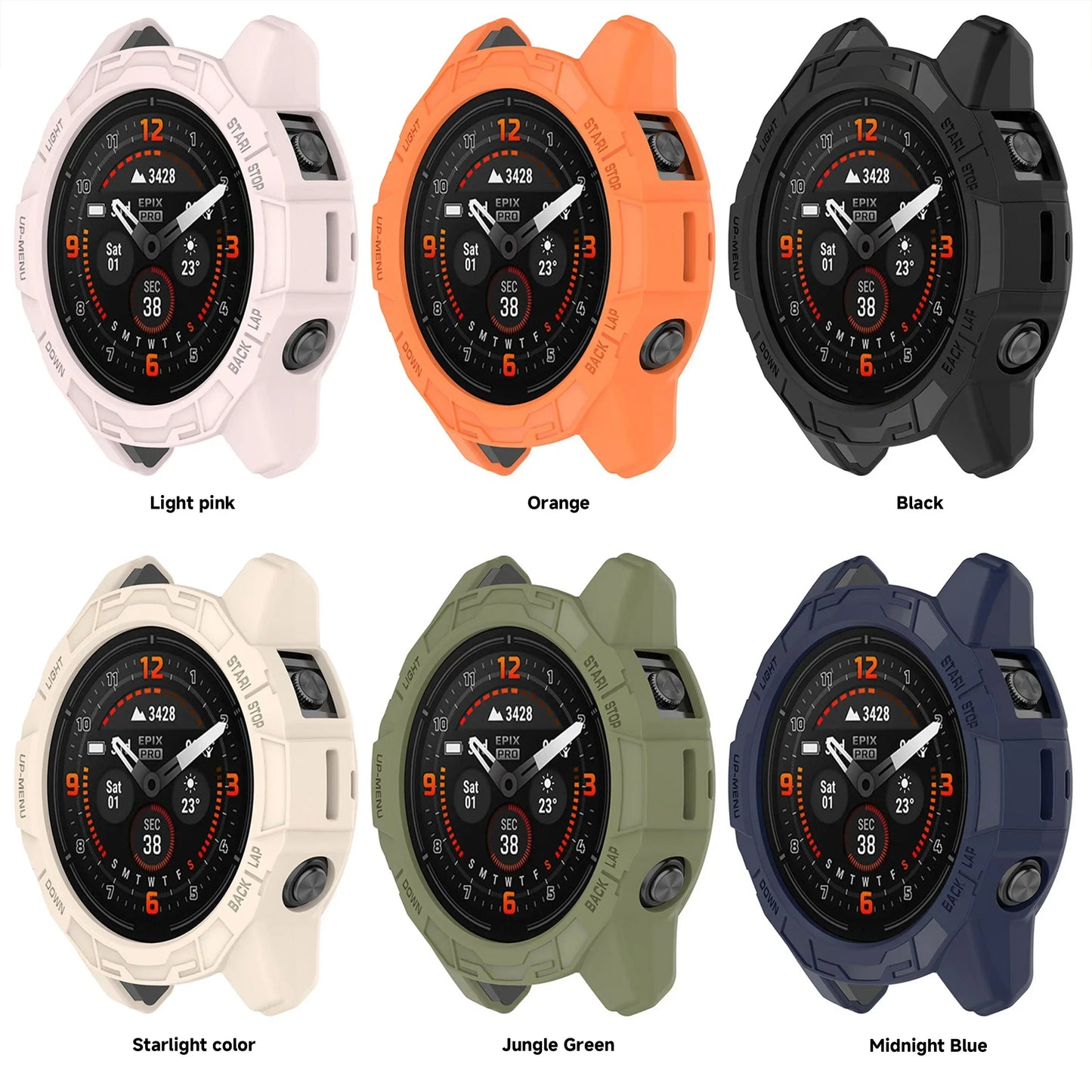 Hollow Protective Silicone Case for Garmin — Bumper Cover for Fenix 7/7S/7X and Epix Pro (42mm, 47mm, 51mm)