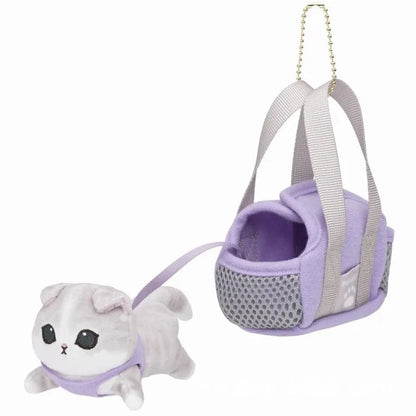 Hot Kawaii Plush Keychain Pendant — Mofusand Shark Cat & Cross-Dressing Hello Kitty/Kuromi Backpack Charm