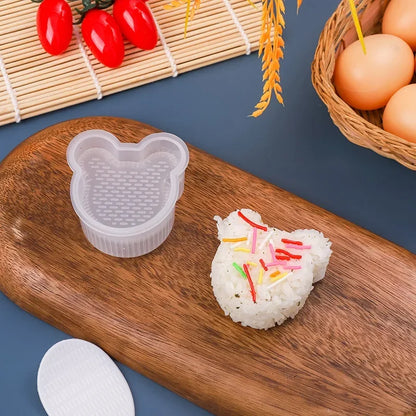 4PCS Transparent Sushi Mold Set – Triangular Onigiri Rice Ball Maker & Food Press Kit for Bento Kitchen Use