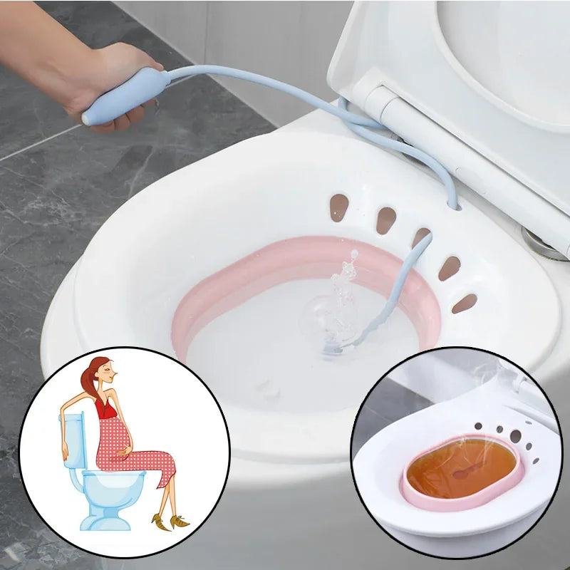 Collapsible Bidet Bathtub - Comfortable Sit Bath for Pregnant Women, Elderly, Postpartum Patients, and Toilet Medicated Flusher Accessories
