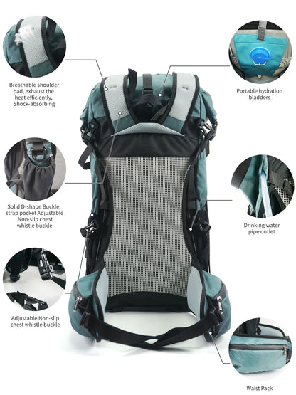 40L Outdoor Hiking Backpack – Waterproof Camping & Climbing Bag, Large Capacity Travel Backpack for Men & Women (2024 New)