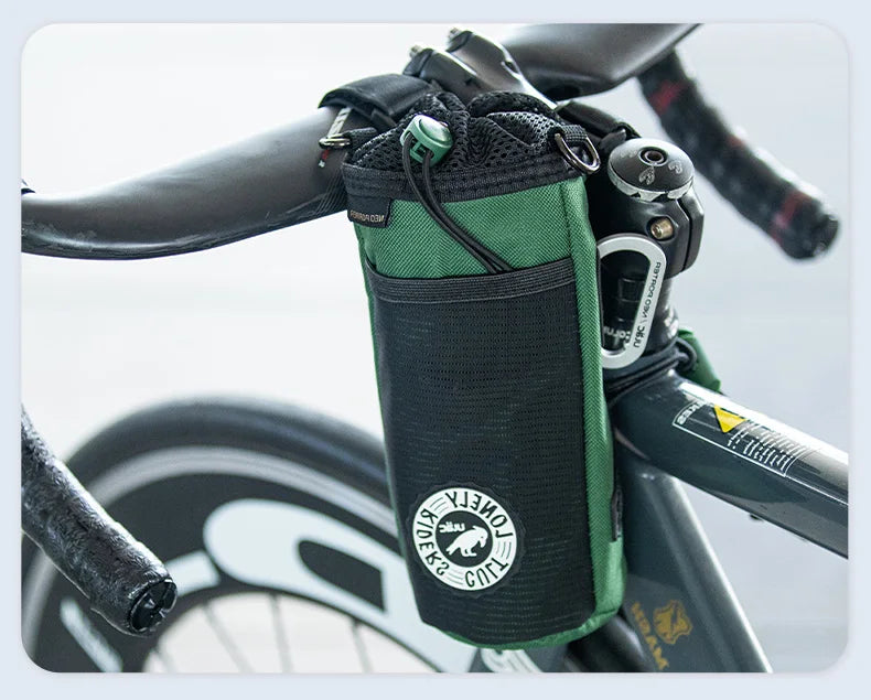C-HOLD Bike Handlebar Stem Bag — Insulated Water Bottle & Snack Storage Pouch for Touring, Commuting, Bikepacking