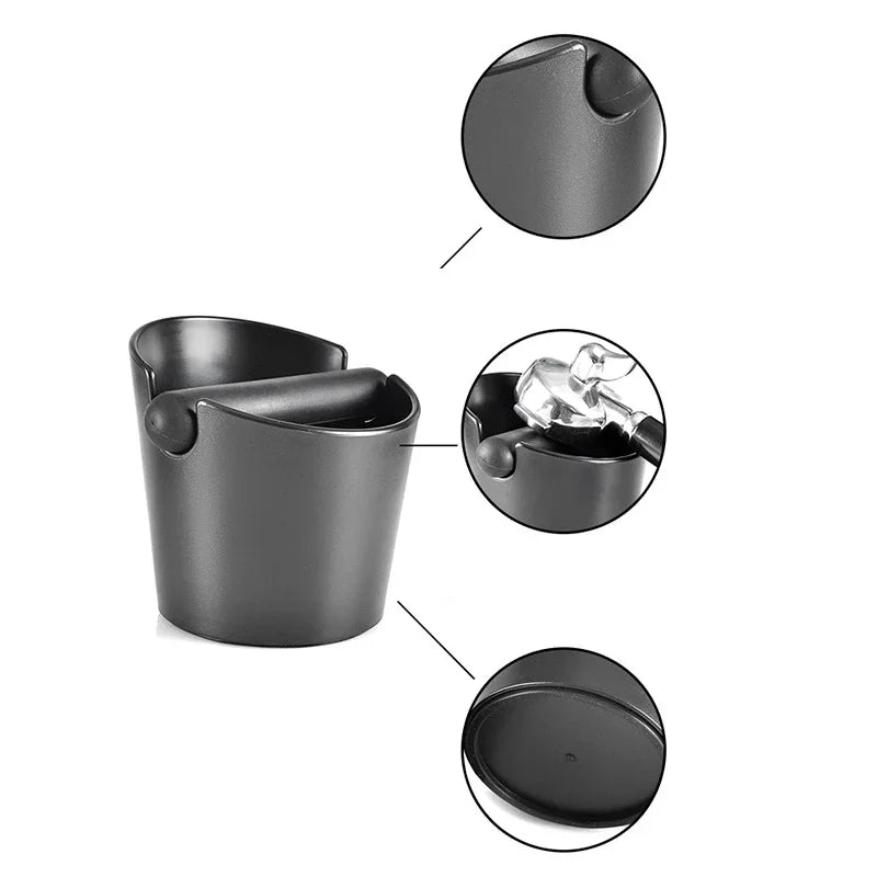 Shock-Absorbent Coffee Knock Box – Anti-Slip Espresso Grind Dump Bin for Barista Coffee Waste