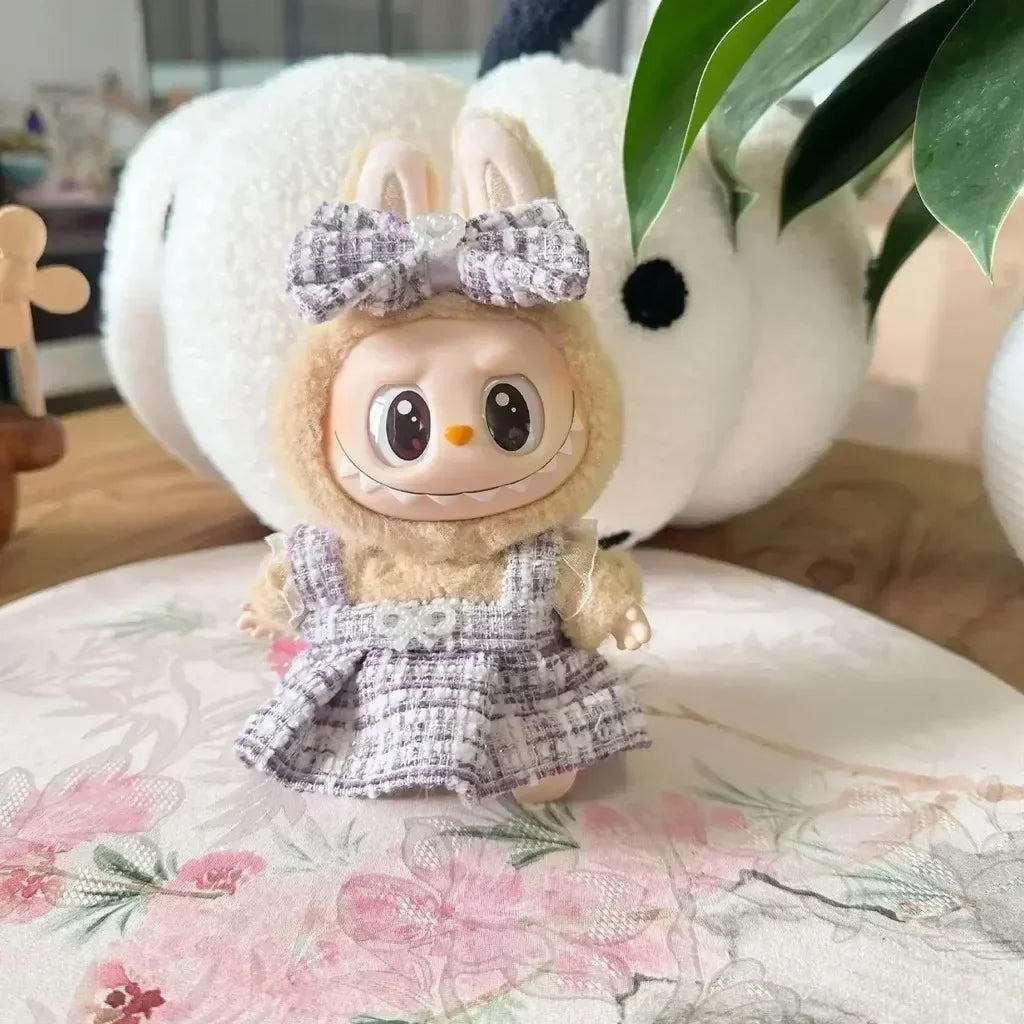 17cm Labubu Doll Clothes Set – Kpop EXO Labubu Idol V1 V2 Skirt & Sweater Outfit, Clothing Gift