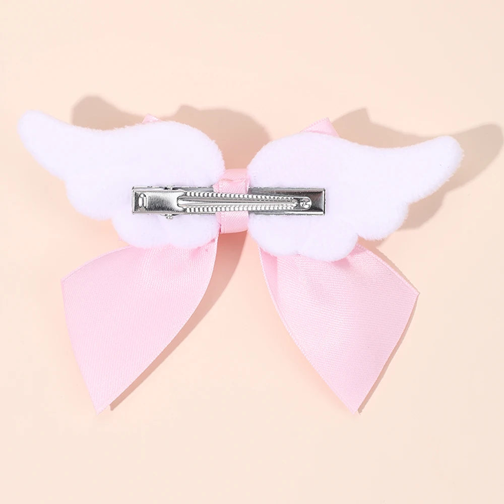 Angel Wings Bow Hair Clips - 2PCS Cute Fluffy Magical Girl Hair Accessories