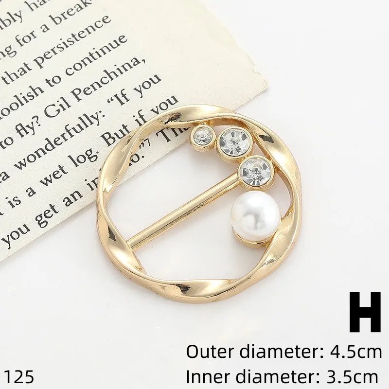 Metal Ring Waist & Scarf Button – Fashion Corner Hem Brooch, Waist Knotted Buckle, T-Shirt Fixing Accessory for Women & Girls