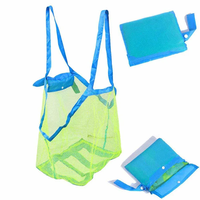 Children's Sand Away Portable Mesh Bag - Kids Bath Toys Storage, Swimming & Large Beach Bag for Towels - Women's Cosmetic Makeup Bag