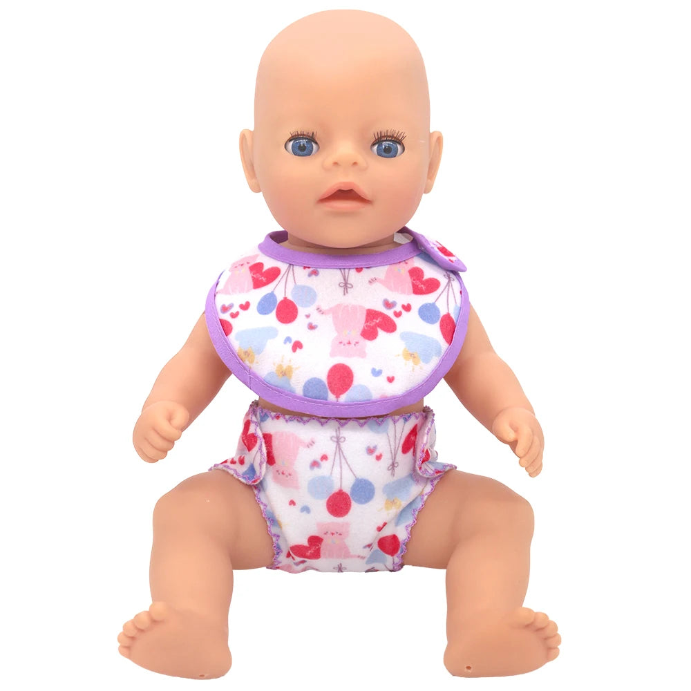 2pcs Doll Diaper Underwear Set - Baby Doll Accessories for 14-18 Inch Dolls, 43cm Baby Born Dolls & Toy Care Play