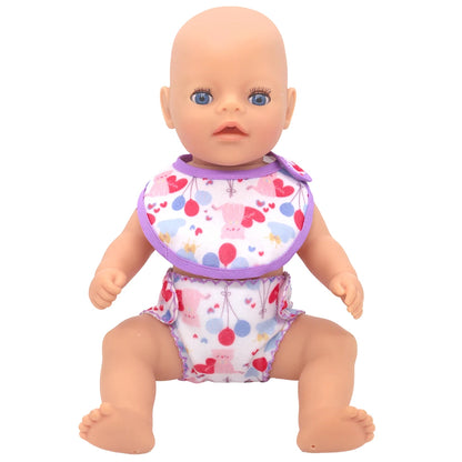 2pcs Doll Diaper Underwear Set - Baby Doll Accessories for 14-18 Inch Dolls, 43cm Baby Born Dolls & Toy Care Play