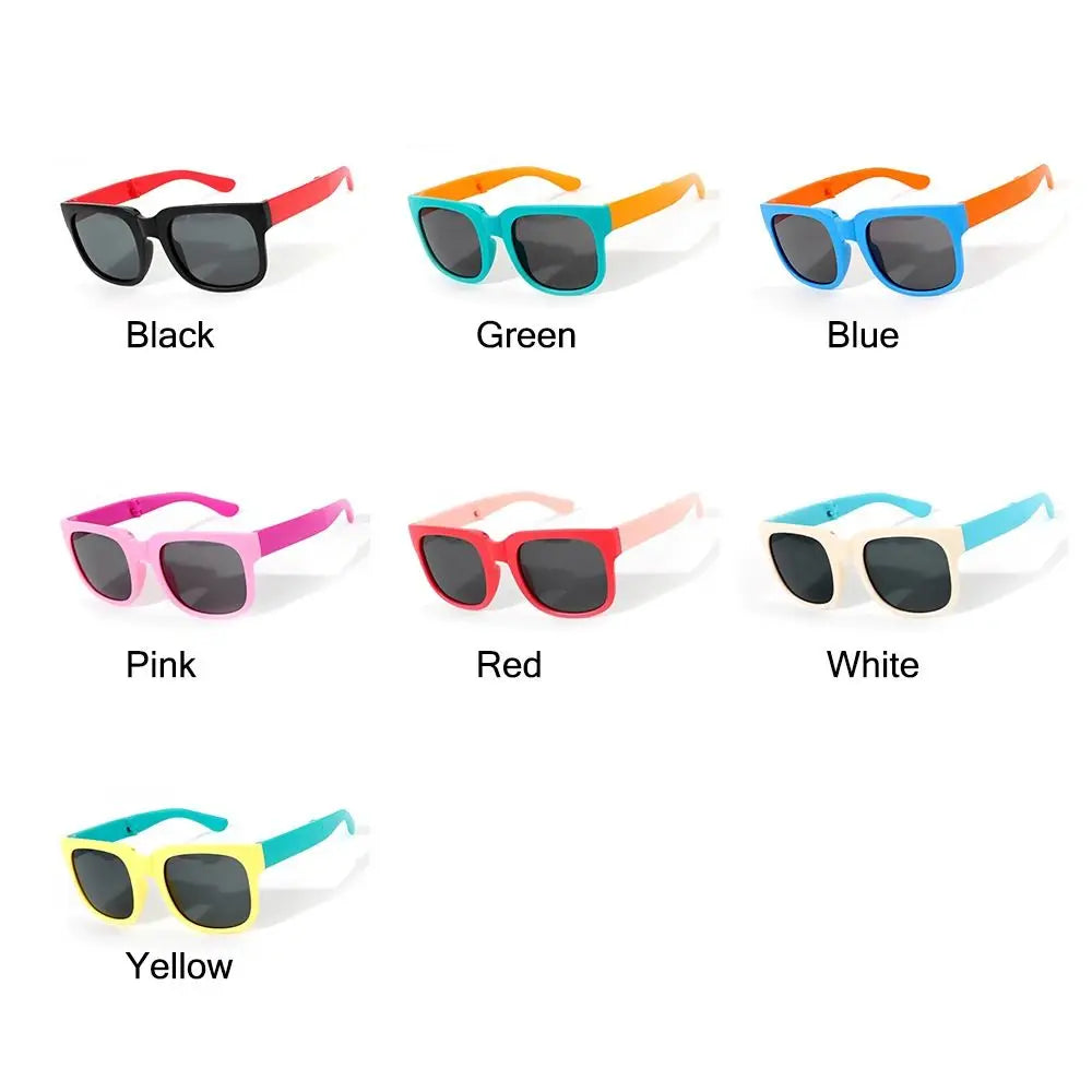 Square Frame Kids Sunglasses – UV400 Foldable Outdoor Eyewear for Toddler Boys & Girls