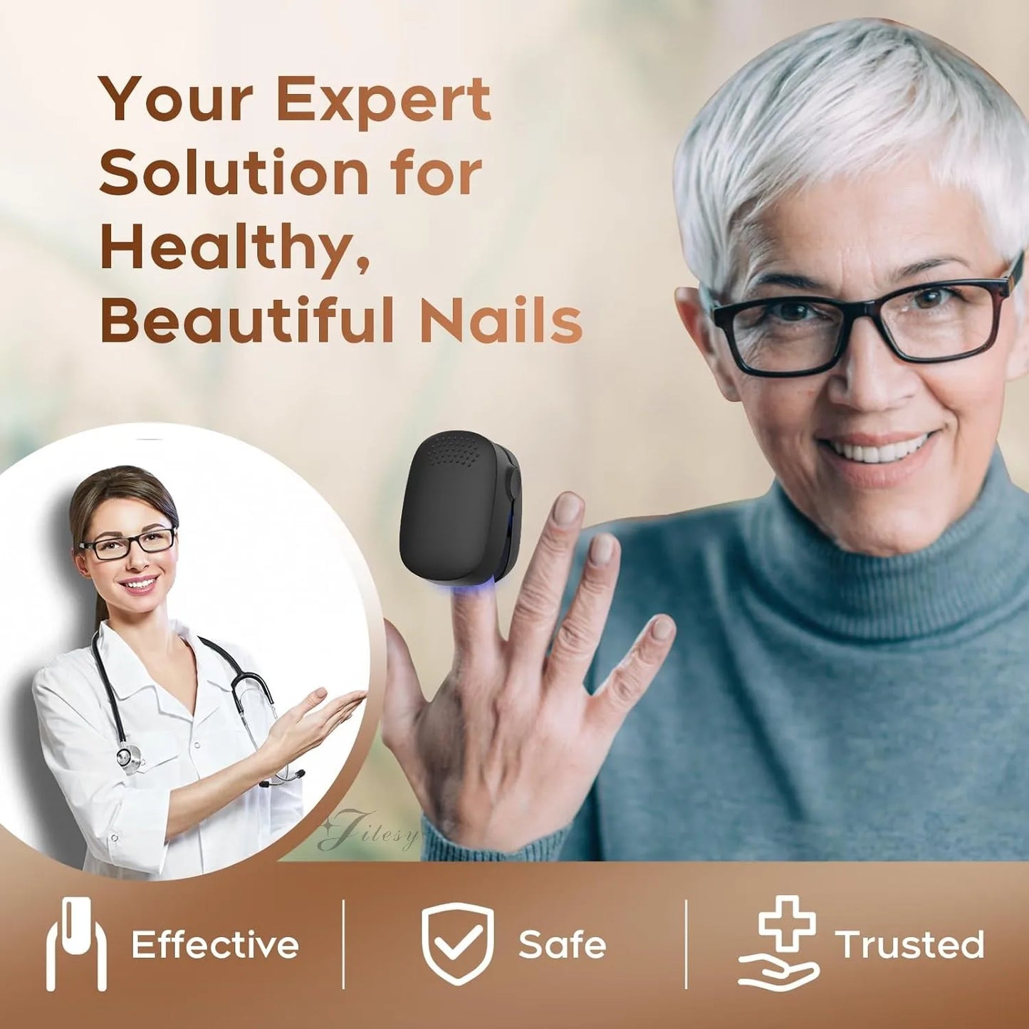 Nail Fungus Cleaning Light Device – USB Charge, 905nm Infrared & 470nm Blue Light for Onychomycosis Treatment
