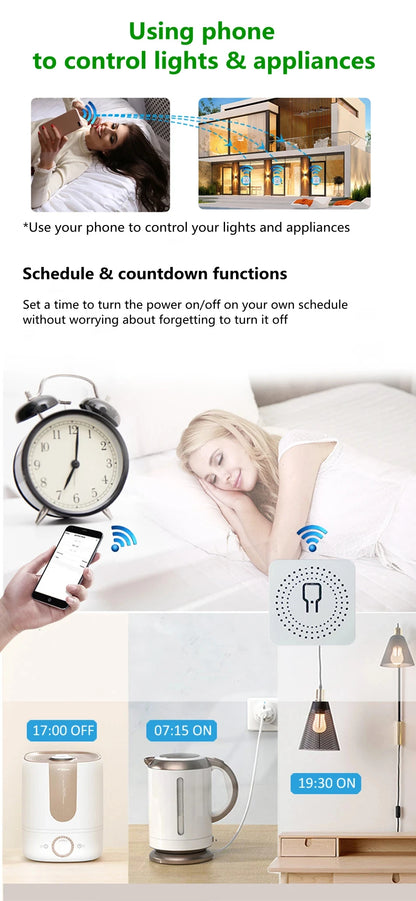 16A Mini Smart Breaker – Voice Control WiFi Switch for HomeKit, Siri, Alexa, Google, Tuya with Power Monitor