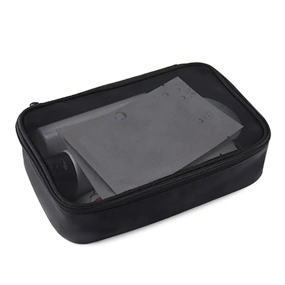 Women’s Solid Color Makeup Bag – Mesh Transparent Zipper Cosmetic Pouch, Portable Mini Wash Storage for Travel