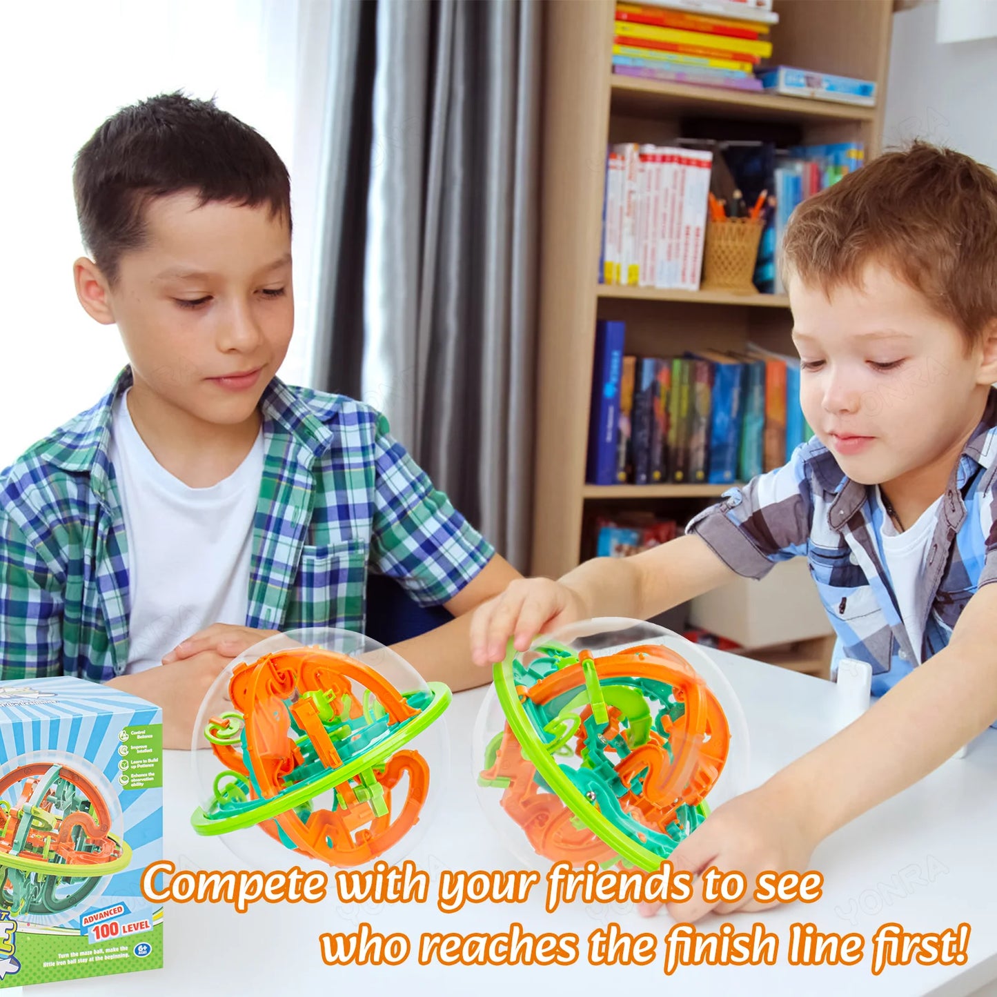 3D Puzzle Ball Maze Game - Steel Track Brain Teaser Toy with 100 Obstacles for Kids Birthday Gift