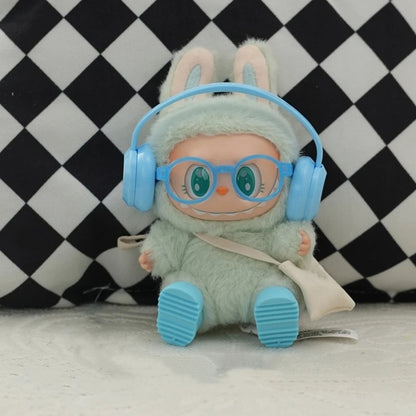 DIY Accessories for Labubu V1 V2 Shoes — Stylish Plastic Headphone Set & Plush Doll Decoration Gift (No Lenses)