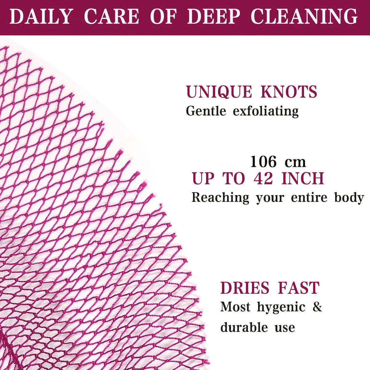 African Net Bath Sponge - Exfoliating Body Scrub for Deep Cleansing and Smoothing Arms, Feet, Back, Neck & Legs