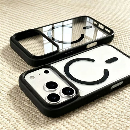 MagSafe Clear Phone Case - Transparent Acrylic Wireless Charging Cover for iPhone 12-17 Pro Max, Plus & Air