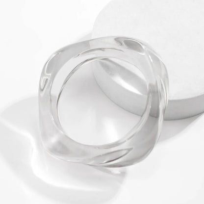 DIEZI Punk Big Geometric Acrylic Bangles – Irregular Wide Hip Hop Bracelets for Women & Men