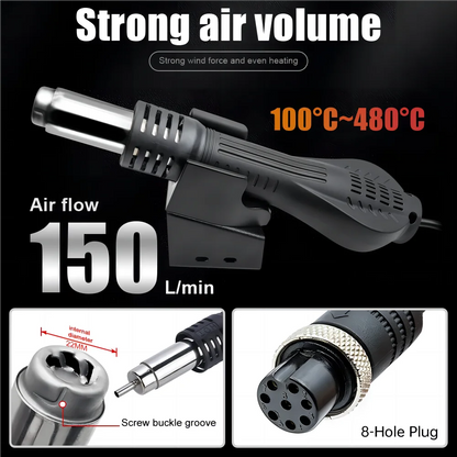 JCD 750W Heat Gun – Digital Display Micro Rework Soldering Station & Hot Air Gun for Welding & Repair, Model 8858