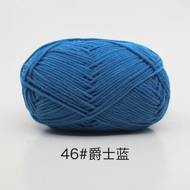 40-50g/Set 4ply Milk Cotton Knitting Yarn – Dyed Lanas for Crochet, Sweaters, Hats & Dolls, Affordable Craft Supplies