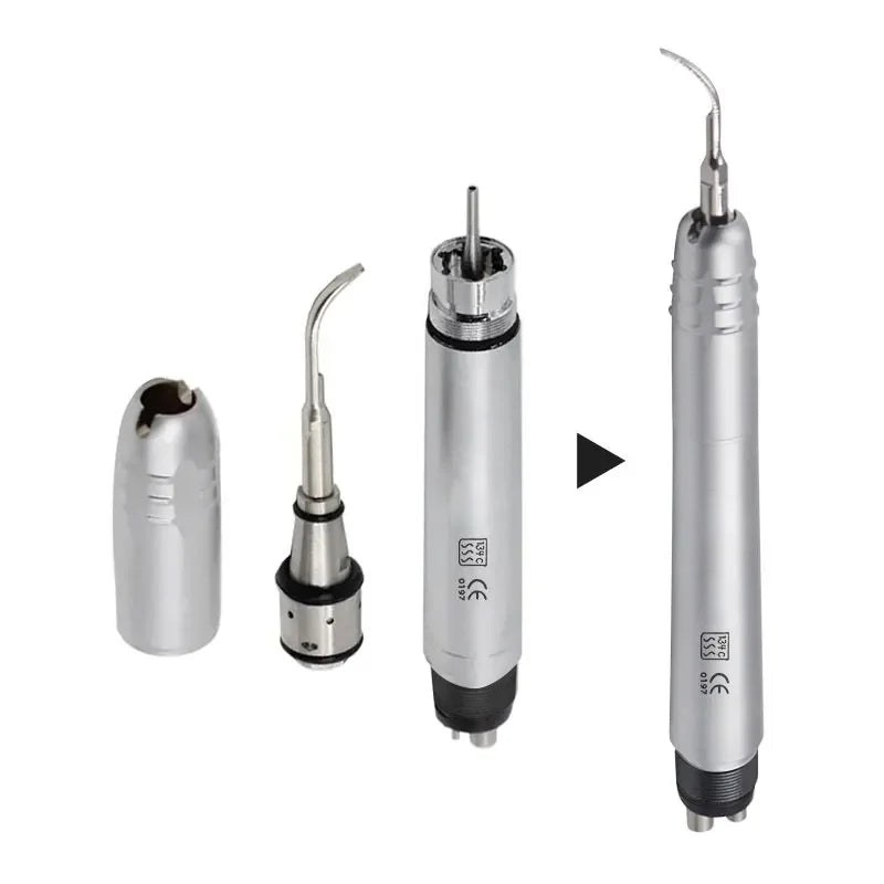 Dental Ultrasonic Air Scaler Handpiece – 2/4 Holes with 3 Tips for Teeth Whitening, Polishing & Cleaning