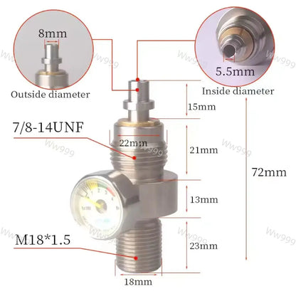 PCP Direct Injection Valve Boss | Constant Pressure Valve with 30MPA Maximum Output, M18*1.5 Thread