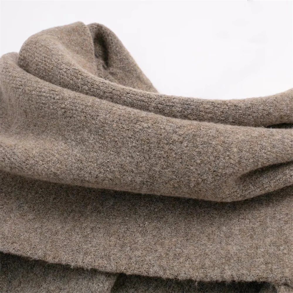 UNIZERA 2023 Women's Winter Knitted Coat – Fashionable Short Scarf Jacket, Casual Outerwear