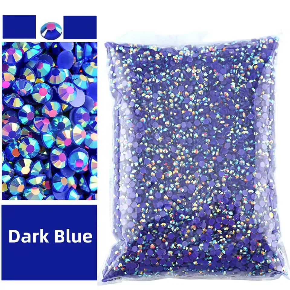 Jelly AB Resin Rhinestones 2-6mm — Non-Hotfix Flat Back Plastic Crystals & Strass Glitters, Large Pack