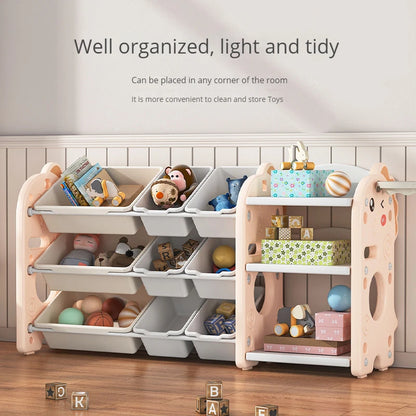 Kids Toy Storage Organizer with Multi-Tier Shelves – Large Capacity Children’s Bookshelf & Tidying Cabinet for Home or Kindergarten