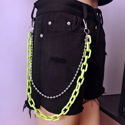 Punk Silver Waist Chain Belt – Hip-Hop Rock Metal Chain for Jeans & Pants Jewelry