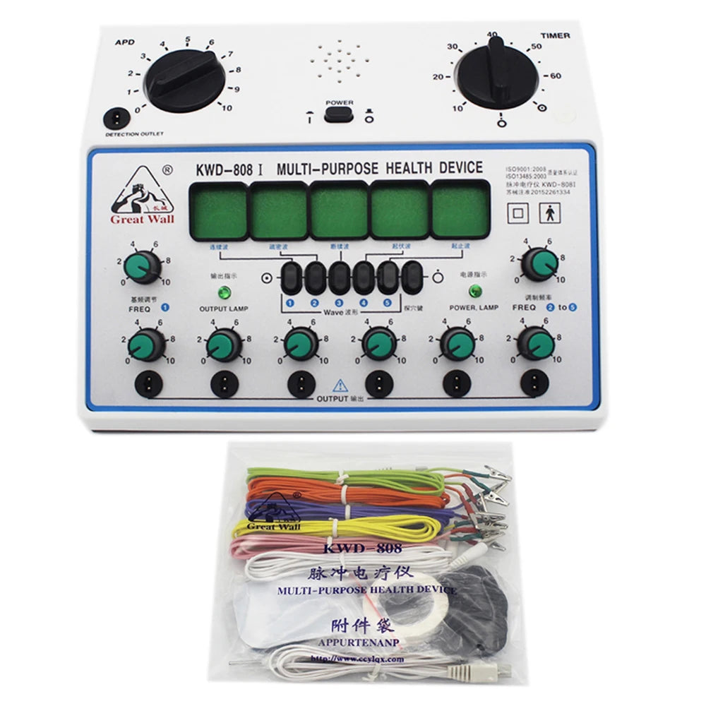 Electro Acupuncture Stimulator KWD808-I – Nerve & Muscle Therapy, 6 Waveforms, 6 Output EMS Massager