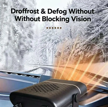 Portable Car Heater Fan - 2-Second Fast-Heating Windshield Defroster & Interior Warm Air Blower for Winter
