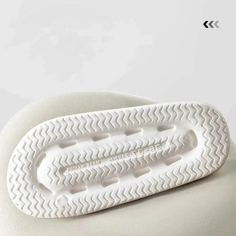 Cute Couple Pillow Slippers – Women’s Summer 2024 Non-Slip Indoor Bath Sandals with Thick EVA Sole