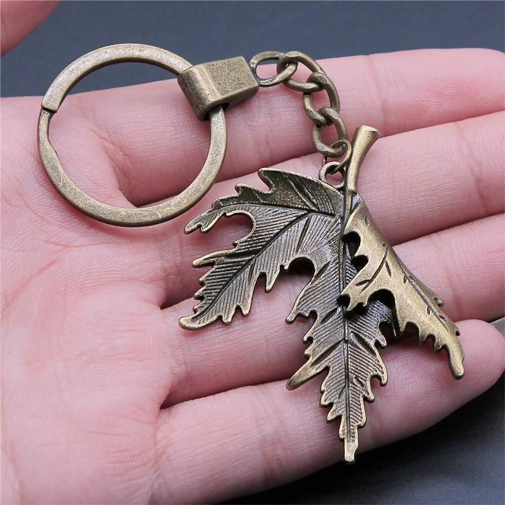 New Fashion Men 30mm Metal Alloy Keychain with Vintage Heart, Flower, Rose, Sunflower & Tree Pendant DIY Keyring Holder Chain Accessory