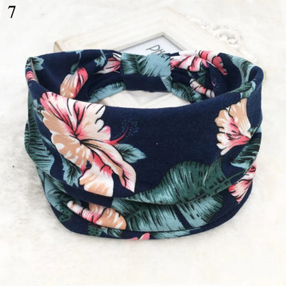 Bohemian Wide Cotton Stretch Headband for Women – Turban Headwrap, Bandage Hairband, Bandana Hair Accessories