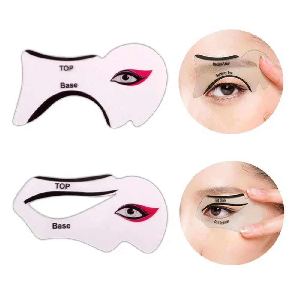 Eyeliner Stencils Set - Winged Eyeliner Shaping Template & Eyebrow Card for Eye Makeup Tools