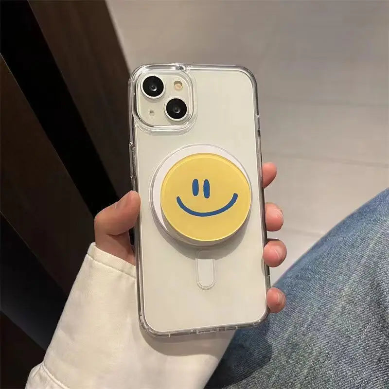 Korean Smile Flower MagSafe Magnetic Phone Grip & Stand – Universal Smart Tok Holder