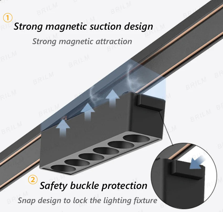 Ultra-Thin 6mm Magnetic Track Light – Dimmable LED Spot Lamp with Smart Tuya Zigbee Gateway