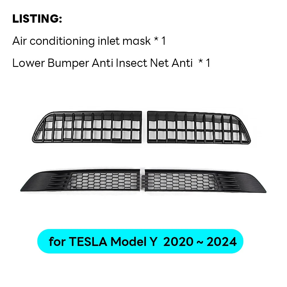 Tesla Model Y 2020-2024 Lower Bumper Anti-Insect Net – Dustproof Front Vent Grille Cover