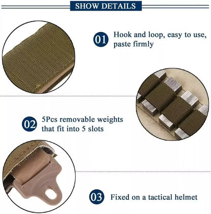 BOOIU Tactical Helmet Counterweight Bag – Balance Kit with 5 Counter Blocks for OPS FAST PJ MH Helmets