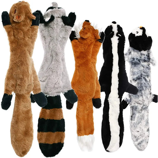 5-Pack Stuffingless Dog Toys – Funny Animal Plush Chew Toys with Squeakers & Crinkle for Dogs