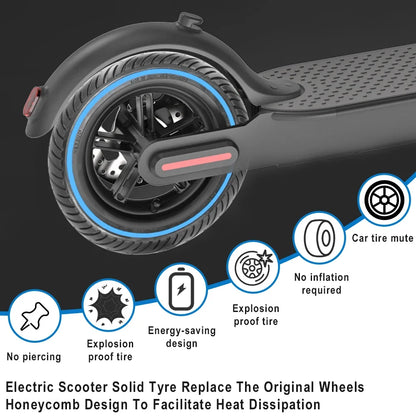 8.5 Inch Honeycomb Solid Scooter Tire - Anti-Explosion Shock Absorbing Replacement Wheel for Xiaomi M365, 1S & Pro