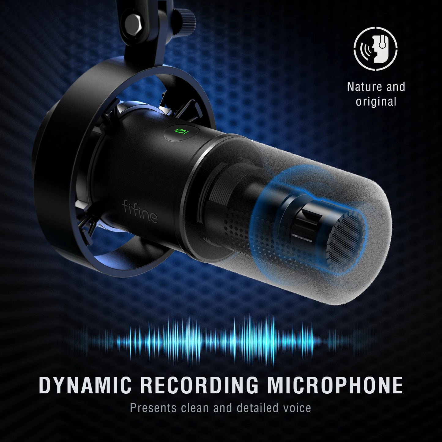FIFINE K688W Dynamic USB/XLR Microphone — Recording Mic for PC with Gain Knob, Touch Mute, Headphone Jack, Streaming & Sound Card Use