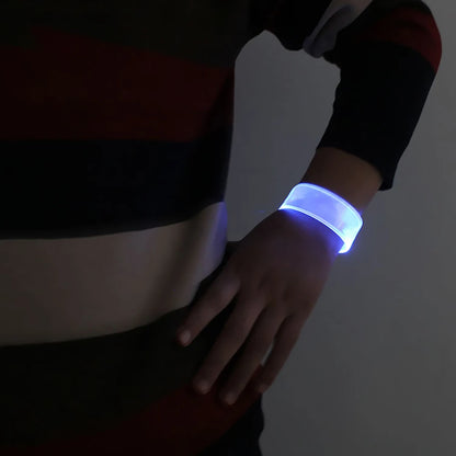 Silicone Sound Controlled LED Light Bracelet - Light-Emitting Bracelet for Entertainment Parties, Wristband with Halloween Theme