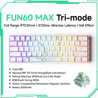 Akko MonsGeek FUN60 60% Mechanical Gaming Keyboard – Magnetic Switch, 8K Rapid Trigger, ARGB HE/TMR Custom Keyboard
