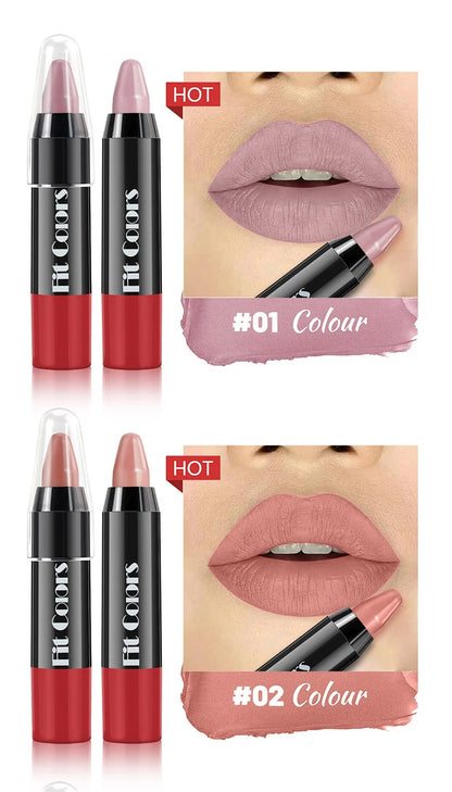 8-Color Velvet Matte Lipstick Pencil – Waterproof, Long-Lasting Sexy Red Lip Tint Non-Stick Makeup Pen